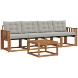  Set vanjskih sofa 5 kom. Prirodna i svijetlo siva | shoptok.hr