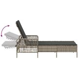  Ležaljka na suncu Set od 3 Svijetlosiva i tamnosiva PE ratan metal | shoptok.hr