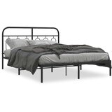  Metalni okvir za krevet s uzglavljem crni 150x200 cm | shoptok.hr