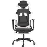  Masažna igraća stolica s osloncem crno-bijela od umjetne kože | shoptok.hr