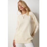  Women's Bone Oversized Knitwear Sweater Cene