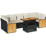  8-dijelni set vrtnih sofa od poliratana s jastucima crni bagrem | shoptok.hr