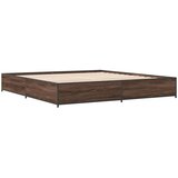  Okvir za krevet smeđi hrast 200x200cm konstruirano drvo i metal | shoptok.hr