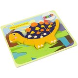  Wooden Puzzle Dinosaurs Triceratops Ankylosaurus Orange | shoptok.hr