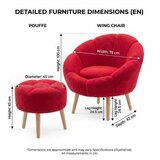 Atelier Del Sofa fotelja i tabure lida fuchsia | Eponuda.com