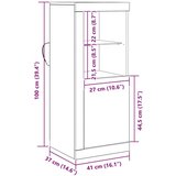  Komoda s LED svjetlima Crna Hrast 41x37x100 cm | shoptok.hr