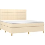 Krevet s oprugama i madracem krem 160x200 cm od tkanine | shoptok.hr