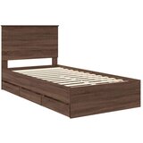  Konstrukcija postelje Rjav hrast 100 x 200 cm Inženirsko leseno, (5000121272) | Shoptok.si