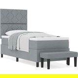 vidaXL Box Spring Krevet s madracem i klupom svijetlo siva 80x200 cm tkanina | shoptok.hr