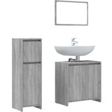 vidaXL 3-dijelni set kupaonskog namještaja siva boja hrasta drveni | shoptok.hr