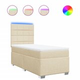  Krevet s oprugama i madracem krem 90 x 190 cm od tkanine | shoptok.hr
