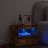  Noćni ormarić s LED svjetlima boja dimljenog hrasta 50x40x45 cm | Eponuda.com