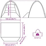 vidaXL Šator za plažu za 3 osobe sivi vodootporni | shoptok.hr
