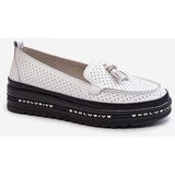 EVENTO White Women's Leather Platform Moccasins Assetnima | Shoptok.si