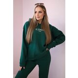 Kesi Insulated cotton set, sweatshirt with embroidery + green trousers | Shoptok.si