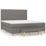  Box spring postelja z vzmetnico temno siva 180x200 cm blago, (20761088) | Shoptok.si