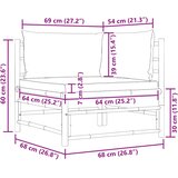  Kutna vrtna sofa od bambusa s tamnosivim jastucima | shoptok.hr