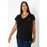 Trendyol Curve Black Oversize Knitted T-Shirt cene
