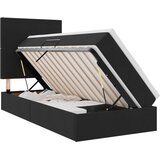 LED krevet za pohranu s madracem Crna 90 x 190 cm Baršun | shoptok.hr