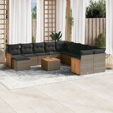  12-dijelni set vrtnih sofa od poliratana s jastucima sivi | shoptok.hr