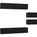 vidaXL TV omarica s shranjevanjem z vrati 6 pcs Črni hrast 80 x 30 x 30.5 cm | Shoptok.si