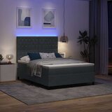  LED Box Spring Krevet s madracem Tamno siva 140 x 190 cm Baršun | shoptok.hr
