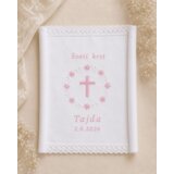  KRSTNI PRTIČEK s križcem v belo roza kombinaciji KRSPRT 03 | Shoptok.si