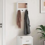 vidaXL Stenski obešalnik za plašče "SANDNES" bela 45x12x35 cm les bor | Shoptok.si