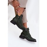 Boto Insulated Women's Boots with Zipper with Decorative Detail Dark Green Roselle | Shoptok.si