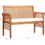  Klupa dvosjed s jastukom 120 cm masivno bagremovo drvo | shoptok.hr