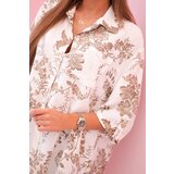 Kesi Włoski Women's patterned shirt with collar and pocket fango | shoptok.hr
