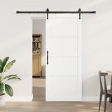 vidaXL drsna vrata s kompletom pribora Bela 83x202 cm Solidna lesena bora, notranja vrata 'ORKDAL'Bela 83x202x4 cm Solidna lesena bora | Shoptok.si