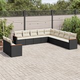  11-dijelni set vrtnih sofa od poliratana s jastucima crni | shoptok.hr