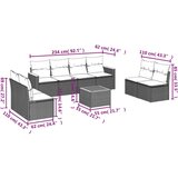 vidaXL 9-dijelni set vrtnih sofa od poliratana s jastucima sivi | shoptok.hr