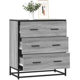vidaXL Komoda siva sonoma 68x35x76 cm inženirski les in kovina Cene