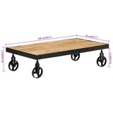  Stolić za kavu s kotačima od masivnog drva manga 100x55x26 cm | Eponuda.com