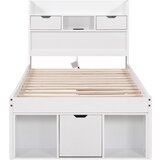 Lumor Postelja za odrasle iz MDF 90x200 cm - Z vtičnico za polnjenje in večnamenskim shranjevanjem - Bela, (22155764) | Shoptok.si