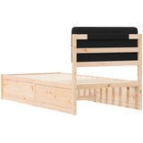  Krevetni okvir s tapiciranim uzglavljem Crna 90 x 200 cm | shoptok.hr