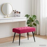  Klupa s gumbastim tkanjem Vinska crvena 60 x 40 x 45 cm Baršun Cijene