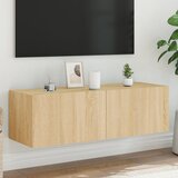 vidaXL Zidni TV ormarić s LED svjetlima boja hrasta 100 x 35 x 31 cm Cijene