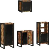 vidaXL Set namještaja za kupaonicu 4 pcs Čvrsto reciklirano drvo | shoptok.hr