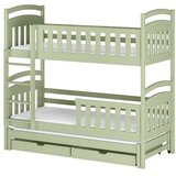 Molarem Home Drveni dječji krevet na kat Viki s tri kreveta i ladicom - olive - 190x90 cm - Madrac PE pjena 8 cm-spužvasti madrac | shoptok.hr