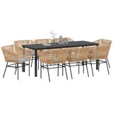  Vrtni set za objed 9 kom. Smeđa Čelik s prahom premazan | shoptok.hr