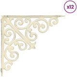  Nosači za zidne police 12 kom. Antič White 14 x 14 x 3,5 cm | shoptok.hr