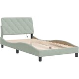  Okvir kreveta s LED-om bez madraca svjetlosivi 100x200 cm baršunasti | shoptok.hr