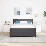  LED Box Spring Krevet Tamno siva i bijela 140 x 190 cm | shoptok.hr