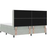 Box Postelja z vzmetnico Svetlo siva 200x200 cm Žamet, (22050940) | Shoptok.si