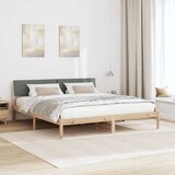  Okvir kreveta smeđe i tamnosivo 200 x 200 cm Masivna borovina | Eponuda.com