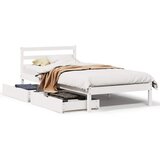 Maison Chic Postelja za odrasle - Posteljni Okvir brez vzmetnice bel 90x200 cm trdna borovina, (22082573) | Shoptok.si