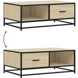 vidaXL Klubska mizica sonoma hrast 90x57x35 cm inženir. les in kovina | Shoptok.si